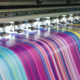 Large inkjet printer working multicolor on vinyl banner