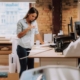 Person using printer in office