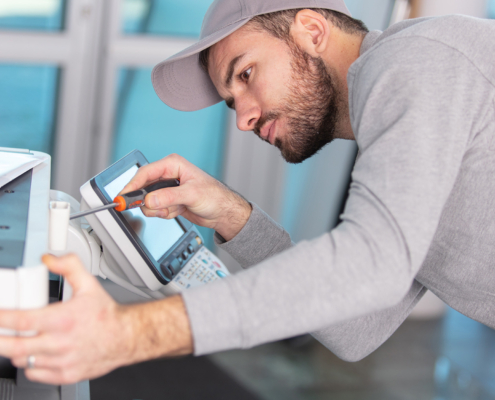 Worker repair printer